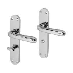Touchpoint Polished Chrome Bathroom Door Handles - Arezzo Range - 182 x 39mm