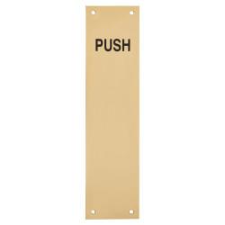 Hampstead Solid Brass Finger Plate - Push - 300 x 75 x 1.5mm - Polished