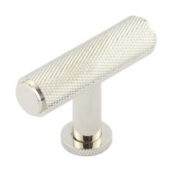 Burlington by Frelan 18mm Piccadilly Knurled T-Bar Cabinet Knob - 55 x 40mm - Polished Nickel