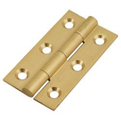 Solid Drawn Butt Cabinet Hinge - 50 x 28 x 1.45mm - Satin Brass - Pair