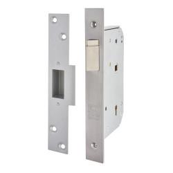 UNION 3R35X Detainer Escape Nightlatch - 80mm Case - 50mm Backset - Left Hand - Satin Chrome