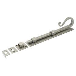 Olde Forge Pewter Straight Barrel Bolt - Shepherds Crook Range - 206 x 46mm