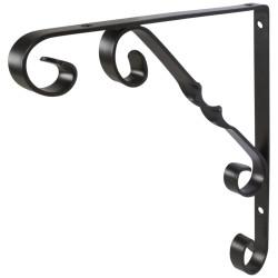 Touchpoint Ornamental Scroll Shelf Bracket - 195 x 195mm - Black