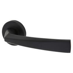 Serozzetta by Carlisle Brass Matt Black Door Handles on Round Rose - Scopo Range