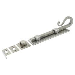 Olde Forge Pewter Straight Barrel Bolt - Shepherds Crook Range - 158 x 52mm