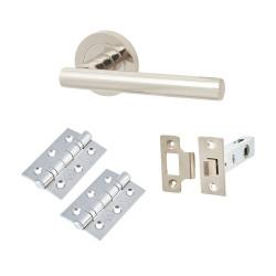 Touchpoint Polished Nickel Latch Door Handles on Rose Pack - Ella Range