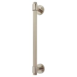 Hampstead Satin Nickel 20mm Thick Lines T-Bar Door Pull Handle on Rose - Screw Fix - 300mm Centres