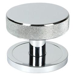 From The Anvil Brompton Polished Chrome Round Knurled Centre Door Knob - 90mm Rose Diameter