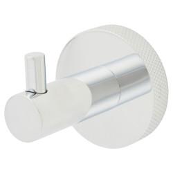 Hampstead Knurled Robe Hook - 57 x 30 x 60mm - Polished Stainless Steel