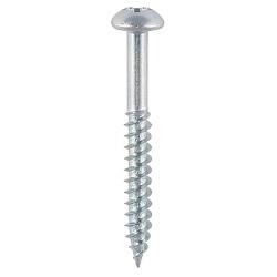 TIMCO Twin Threaded Pozi Round Head Wood Screws - 8 x 1 1/4" - Zinc Plated - Pack of 200