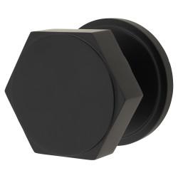 Hampstead Matt Black Hexagonal Centre Door Knob - 80mm Rose Diameter