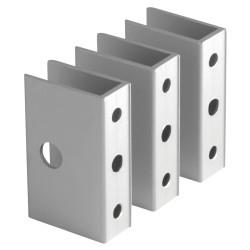 Pro Toilet Cubicle Panel Bracket - 12-13mm Panels - Satin Anodised Aluminium - Pack of 3