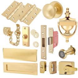 Front Door Furniture Kit - Polished Brass