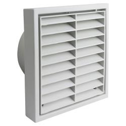 Manrose Wall Grille Fixed Shutter - 4"/100mm - White