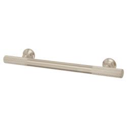 Altro York 12mm Partially Knurled T-Bar Cabinet Pull Handle - 128mm Centres - Satin Nickel