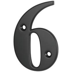 79mm Screw Fix Door Numeral - 6/9 - Black