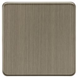 Knightsbridge 1 Gang Screwless Flat Plate Blank Plate - Antique Brass