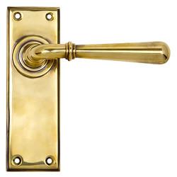 From The Anvil Aged Brass Latch Door Handles - Newbury Range - 152 x 50mm