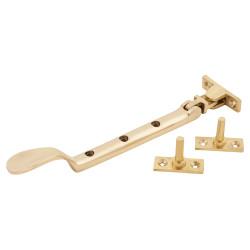 Altro Cast Victorian Casement Window Stay - 8"/200mm Length - Polished Brass