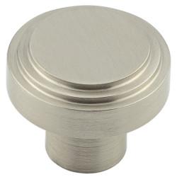 Hoxton by Frelan Cropley Stepped Round Cabinet Knob - 30mm Diameter - Satin Nickel