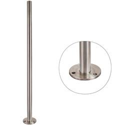 SWR Balustrade Base Plate & Floor Post - 1100mm Length - 316 Brushed Satin Stainless