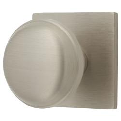 Alexander & Wilks Quantock Cabinet Knob on Square Backplate - 34mm Diameter - Satin Nickel