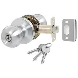 Touchpoint Satin Chrome Bala Hotel Entrance Mortice Door Knobset - 65mm Rose Diameter