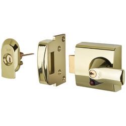 Yale PBS1 BS3621:2007 Nightlatch - 60mm Backset - Polished Brass Case/Cylinder