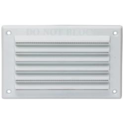 Louvre Vent with Flyscreen - 155 x 94mm - 2567mm² Free Air Flow - White Plastic