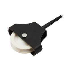 Line Pulley - Single Screw - 52 x 17mm - Black