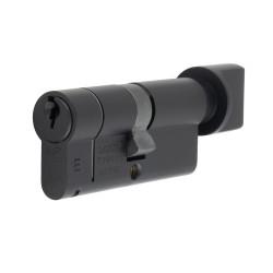 Eurospec 1 Star 6 Pin 80mm Euro Thumbturn Cylinder - 40 + 40mm - Matt Black - Keyed to Differ
