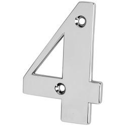 79mm Screw Fix Door Numeral - 4 - Bright Chrome