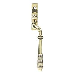 From The Anvil Reeded Locking Espagnolette Casement Window Handle - Right - Aged Brass