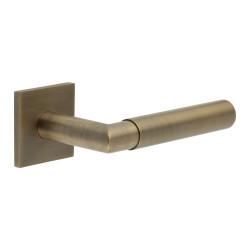 CRES by Frelan Antique Brass Unsprung Fire Rated Door Handles on Square Rose - CR-102 Range