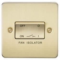 Knightsbridge 10A 1 Gang Flat Plate Triple Pole Fan Isolator Switch - Brushed Brass