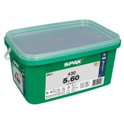 SPAX Yellox Pozi Countersunk Wood Screws Tub - 5.0 x 60mm - Yellow Zinc - Pack of 430