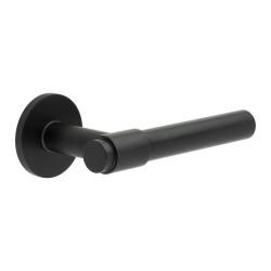CRES by Frelan Black Sprung Fire Rated Door Handles on Round Rose - CR-103 Range