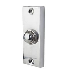 Altro Polished Chrome Rectangular Plain Edge Period Bell Push - 80 x 30mm
