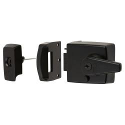 ERA BS3621:2007 Double Locking Nightlatch - 60mm Backset - Matt Black Case/ Cylinder