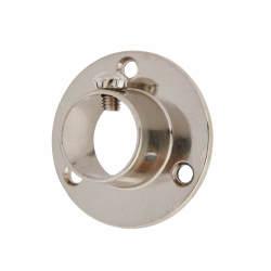 Rothley 19mm Tube Hanging Rail End Socket with Locking Grub Screws - Brushed Nickel - Pack of 2