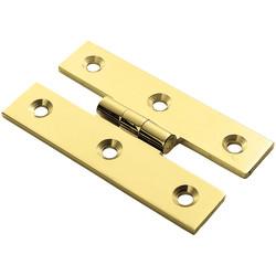 H Cabinet Hinge - 63 x 35 x 1mm - Polished Brass - Pair
