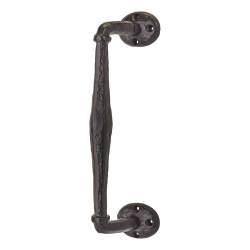 Olde Forge Antique Black Iron Offset Door Pull Handle - Screw Fix - 243 x 50mm