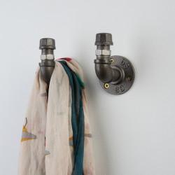 Altro 1/2" Pipe Style Coat Hooks - Grey - Pack of 2