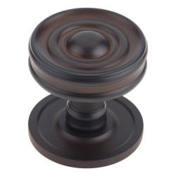 Burlington by Frelan Dark Bronze Ringed Mortice Door Knob - 65mm Rose Diameter - Bloomsbury Range