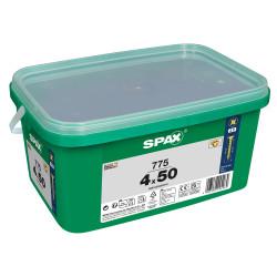 SPAX Yellox Pozi Countersunk Wood Screws Tub - 4.0 x 50mm - Yellow Zinc - Pack of 775