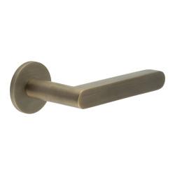 CRES by Frelan Antique Brass Sprung Fire Rated Door Handles on Round Rose - CR-101 Range