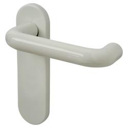 Hoppe AR600/21 Diamond White Nylon Steel Core Safety Latch Door Handles - Paris Range - 165 x 46mm
