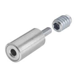 Bramah Rola Wooden Sash Window Stop - 31mm - Satin Chrome - 10 Body + 20 Inserts