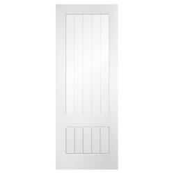 LPD Mexicano 1 Light Clear Glazed with Frosted Lines Primed Internal Door - 1981 x 686mm - White