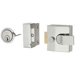 Yale 85 Double Locking Nightlatch - 40mm Backset - Polished Chrome Case/Cylinder